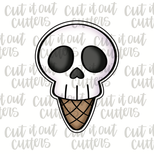 Skull Ice Cream Cookie Cutter