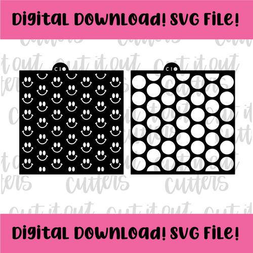 DIGITAL DOWNLOAD SVG File for Happy - Rows Stencil