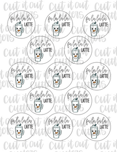 Snowman Latte - 2" Circle Tags - Digital Download