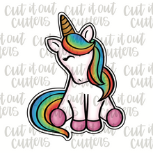 Load image into Gallery viewer, Sparkle the Unicorn Sitting Cookie Cutter
