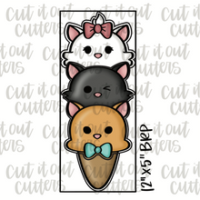 Load image into Gallery viewer, Stacked Cat Ice Cream Cone Cookie Cutter Set