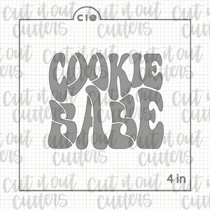 Retro Cookie Babe Cookie Stencil