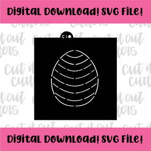 DIGITAL DOWNLOAD SVG File for 4" Striped Egg Stencil