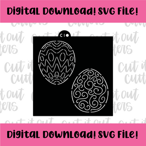 DIGITAL DOWNLOAD SVG File for 3" Fancy/Swirly Egg Stencil