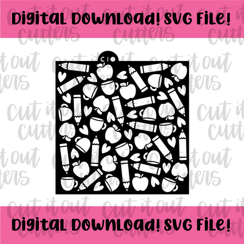 DIGITAL DOWNLOAD SVG File for Teacher Things Stencil