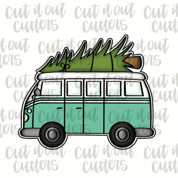 Teal Hippie Van Cookie Cutter