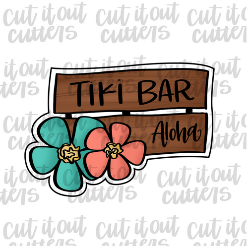 Tiki Bar Sign Cookie Cutter