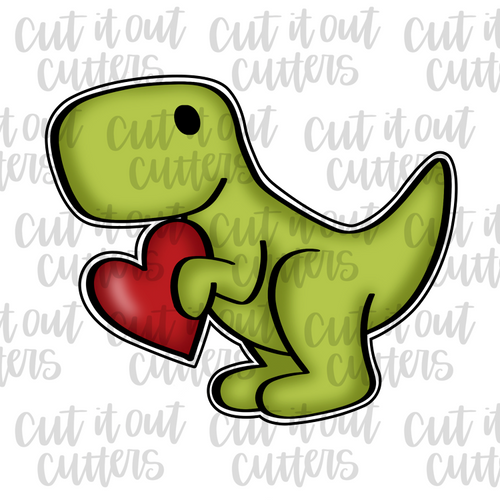 Tim T-Rex with Heart Cookie Cutter