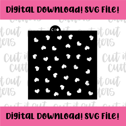 DIGITAL DOWNLOAD SVG File for Tiny Scattered Hearts Stencil