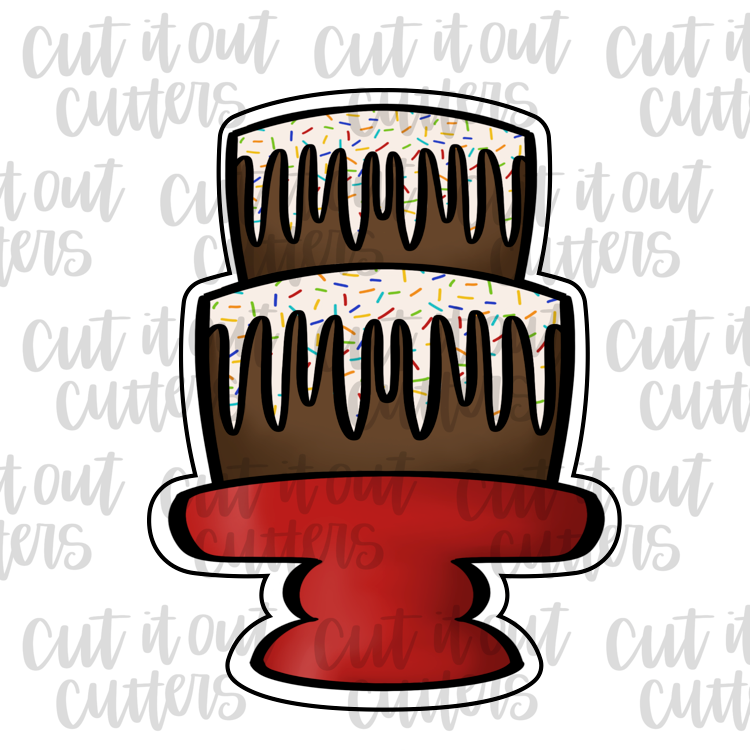 Two Tier Drip Cake Cookie Cutter