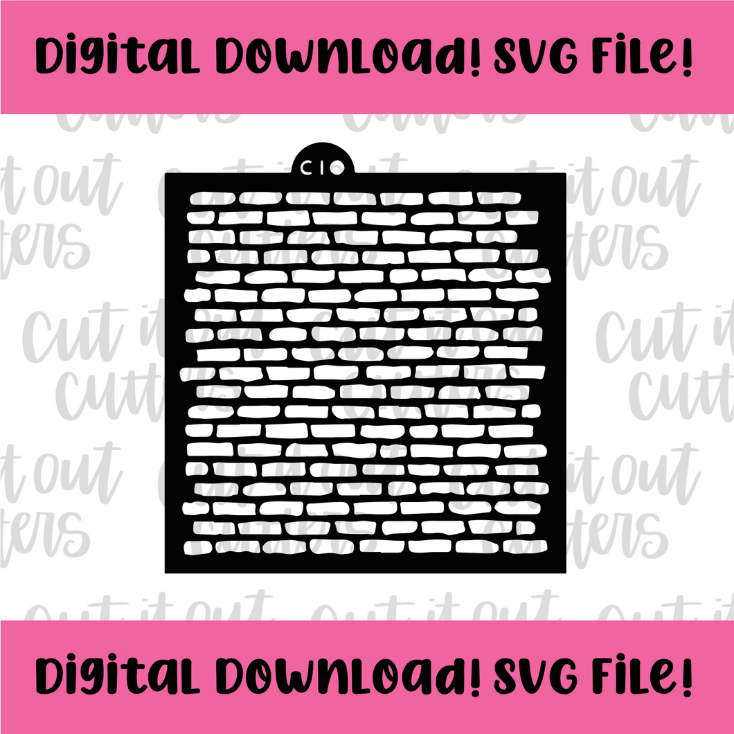 DIGITAL DOWNLOAD SVG File for Uneven Brick Stencil