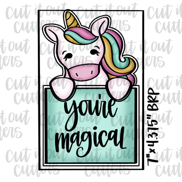 2 Piece Plaque - Unicorn - Cookie Cutter