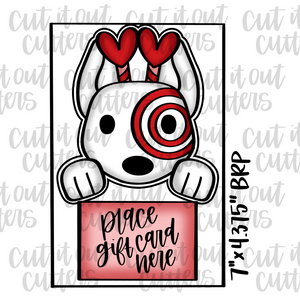 Gift Card Valentine Shopping Pup Cookie Cutter