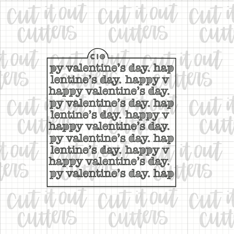 Happy Valentine's Day Typewriter Cookie Stencil