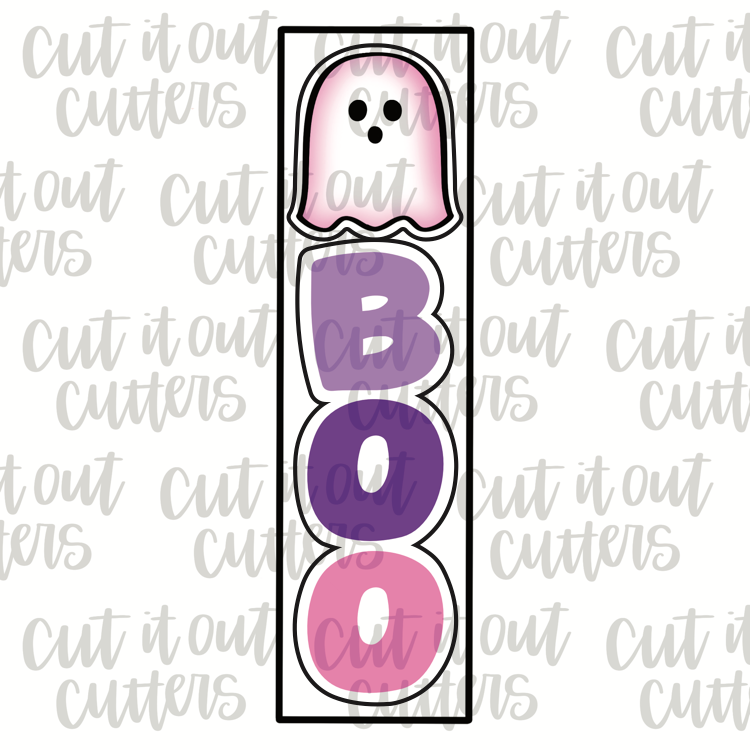 Vertical Boo & Ghost Cookie Cutter Set