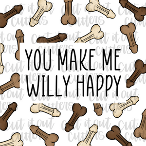Willy Happy- 2" Square Tags - Digital Download