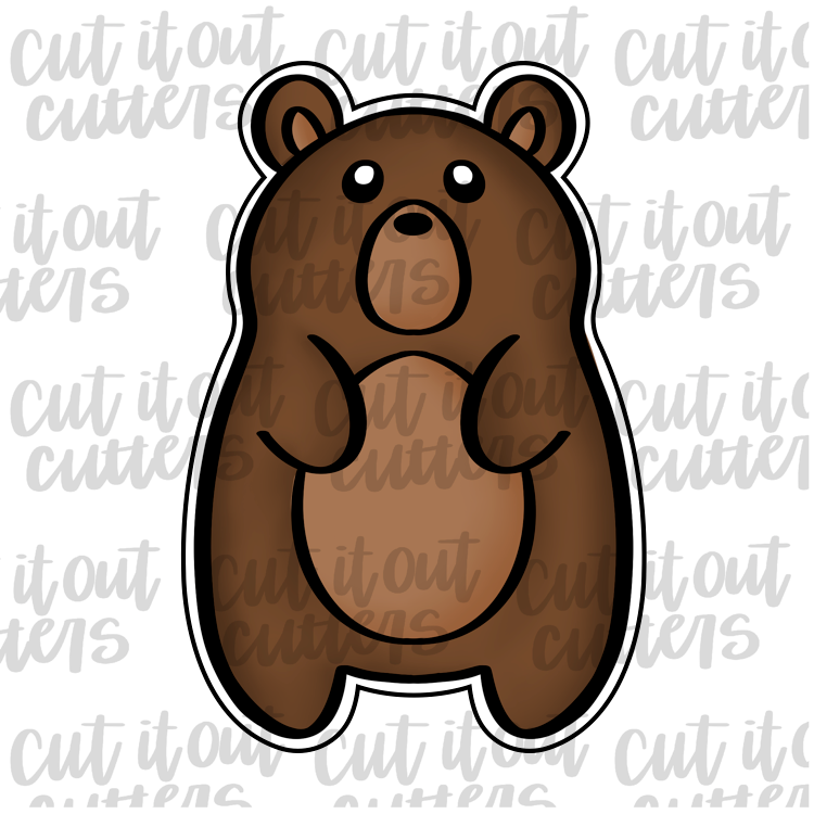 Chubby Teddy Bear Cookie Cutter, Woodland Cookie Cutters