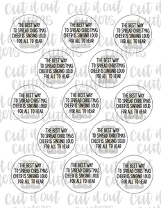 Christmas Cheer Print - 2" Circle Tags - Digital Download